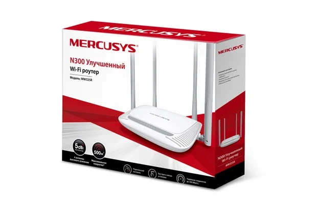 Маршрутизатор MERCUSYS MW325R N300 4 антенны Wi-Fi 300 Мбит/с 167x118x33 мм - изображение 5