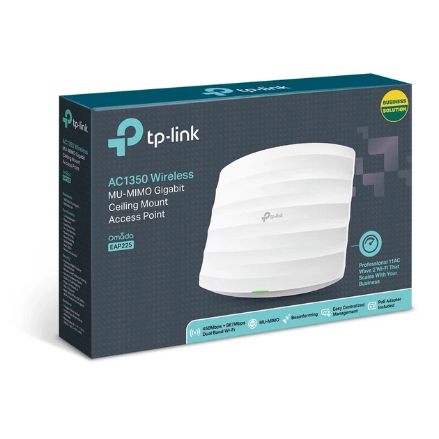 Точка доступу TP-LINK EAP225 AC1350 1xGE LAN, PoE - Фото 6 Точка доступу TP-LINK EAP225 AC1350 1xGE LAN, PoE - изображение 6