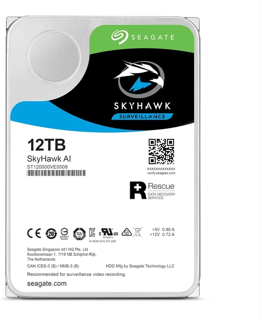 Жорсткий диск Seagate 12TB 3.5" 7200 512MB SATA SkyHawk AI - Фото 8 Жорсткий диск Seagate 12TB 3.5" 7200 512MB SATA SkyHawk AI - зображення 8