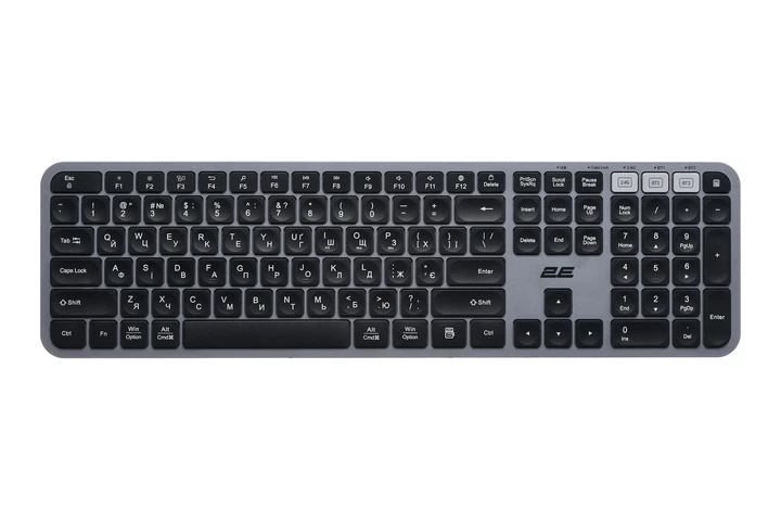 Комплект клавиатура и мышь 2E MK440 WL/BT, EN/UK, серо-черный - изображение 2