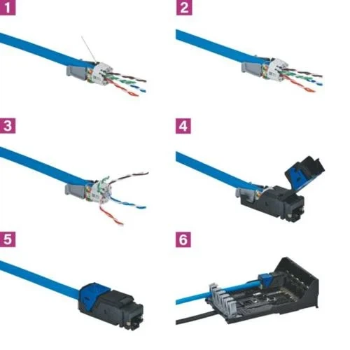 Модуль Keystone RJ45 Cat 5e UTP 6 штук прозрачный 8P8C для патч-панелей - изображение 3