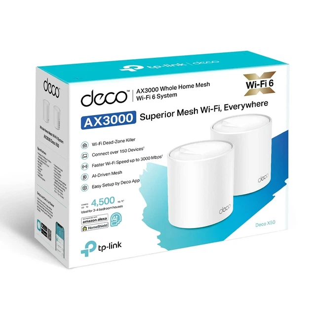 Mesh Wi-Fi система TP-Link Deco X50 AX3000 Wi-Fi 6 2 модуля 3xGE белая - изображение 8