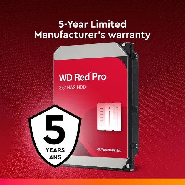 Жорсткий диск WD Red Pro NAS 8TB 7200 об/хв SATA 6 Гб/с 256 МБ - Фото 3 Жорсткий диск WD Red Pro NAS 8TB 7200 об/хв SATA 6 Гб/с 256 МБ - зображення 3