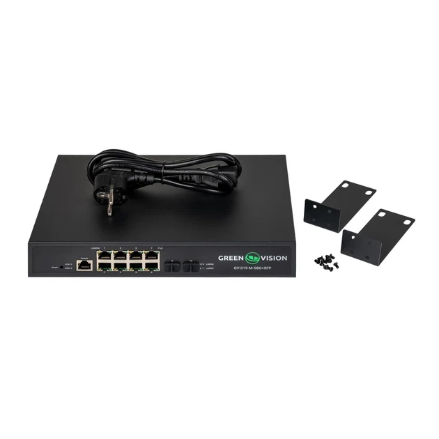 Управляемый PoE коммутатор GreenVision GV-019-M-08G+SFP, 8 портов + 2 SFP, L2 - Фото 4 Управляемый PoE коммутатор GreenVision GV-019-M-08G+SFP, 8 портов + 2 SFP, L2 - изображение 4