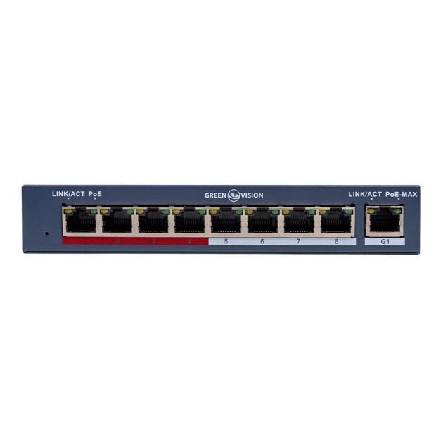 Коммутатор сетевой управляемый PoE GreenVision GV-018-AI-8+1PG, 8 портов - Фото 3 Коммутатор сетевой управляемый PoE GreenVision GV-018-AI-8+1PG, 8 портов - изображение 3