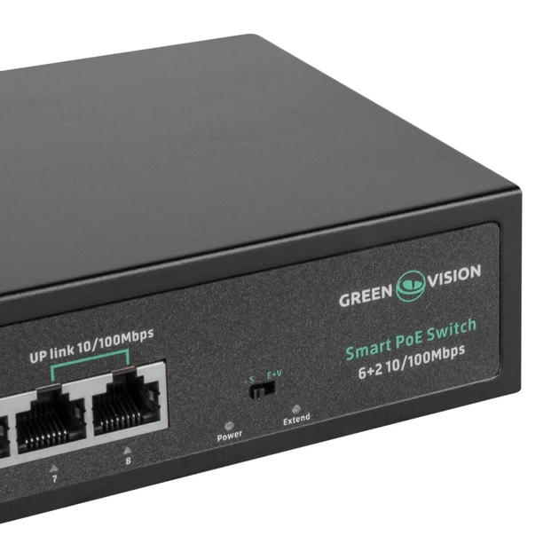 Коммутатор сетевой PoE GreenVision GV-015-D-06+2P для IP-камер - изображение 5