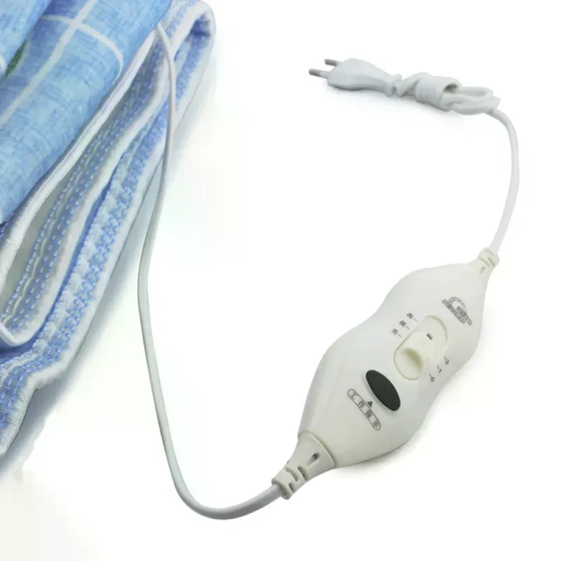 Электропростынь Electric Blanket 150×170 см с 2 режимами нагрева и терморегулятором, клетка с вишнями - изображение 2