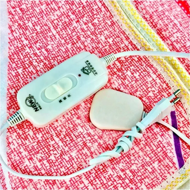 Электропростынь Electric Blanket 7418 150×120 см 40/80 Вт с 2 режимами нагрева и терморегулятором, розовая с сердечками - изображение 2