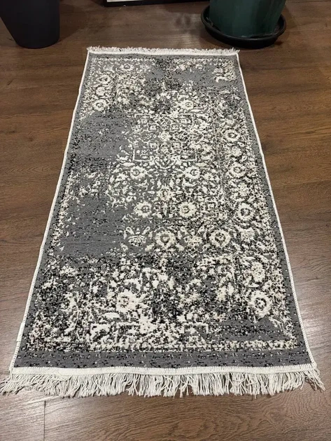 Килим двосторонній бавовняний 200x300 см Сірий - Фото 4 Килим двосторонній бавовняний 200x300 см Сірий - зображення 4
