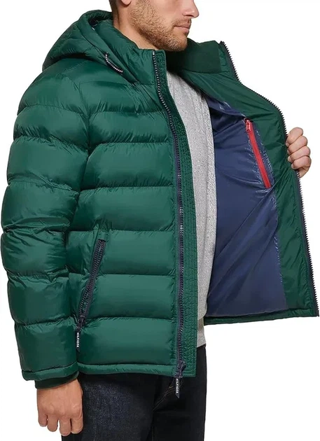 Чоловіча міжсезонна куртка Tommy Hilfiger р. XXL, зелена - Фото 4 Чоловіча міжсезонна куртка Tommy Hilfiger р. XXL, зелена - зображення 4