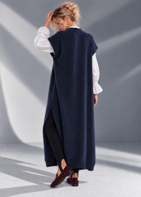 Кардиган мохеровий без застібки темно-синій Paolo.J 28-141 - M-XXL , синій - Фото 3 Кардиган мохеровий без застібки темно-синій Paolo.J 28-141 - M-XXL , синій - изображение 3