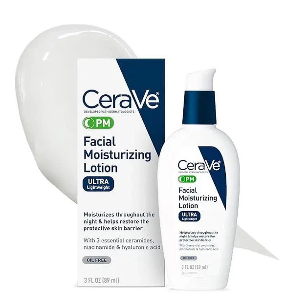 Нічний зволожувальний лосьйон крем для обличчя CeraVe PM Facial Moisturizing Lotion 89 ml - зображення 2