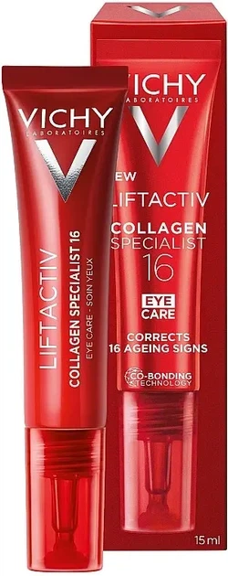 Антивіковий крем навколо очей Vichy Liftactiv Collagen Specialist 16 Anti-aging Eye Cream 15 ml - Фото 1 Антивіковий крем навколо очей Vichy Liftactiv Collagen Specialist 16 Anti-aging Eye Cream 15 ml - зображення 1