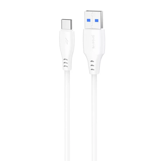 Кабель Proove Simple Silicone USB to Type-C 3A (1m) white - Фото 1 Кабель Proove Simple Silicone USB to Type-C 3A (1m) white - зображення 1