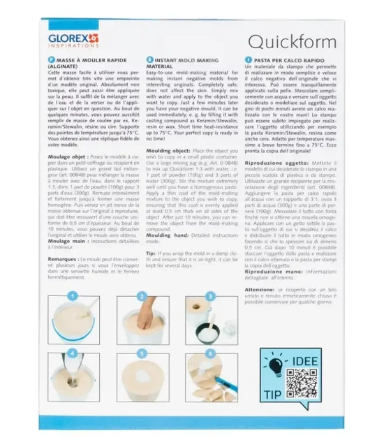 Маса для створення зліпків рук Glorex Inspirations Quickform 500 г - зображення 2