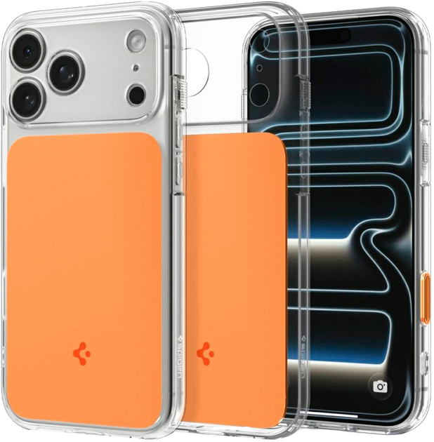 Панель Spigen Ultra Hybrid T Mag MagSafe для Apple iPhone 18 Pro Max / 17 Pro Max Transparent/Orange (8800337252590) - Фото 1 Панель Spigen Ultra Hybrid T Mag MagSafe для Apple iPhone 18 Pro Max / 17 Pro Max Transparent/Orange (8800337252590) - зображення 1