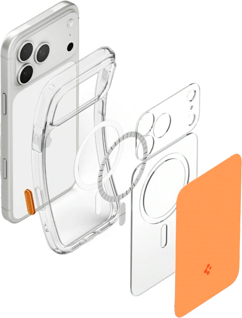 Панель Spigen Ultra Hybrid T Mag MagSafe для Apple iPhone 18 Pro Max / 17 Pro Max Transparent/Orange (8800337252590) - Фото 4 Панель Spigen Ultra Hybrid T Mag MagSafe для Apple iPhone 18 Pro Max / 17 Pro Max Transparent/Orange (8800337252590) - зображення 4