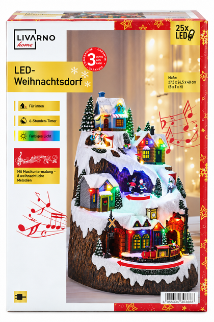 Рождественское селение XXL LIVARNO home с подвижным поездом и фигурками, 25 LED - Фото 3 Рождественское селение XXL LIVARNO home с подвижным поездом и фигурками, 25 LED - изображение 3