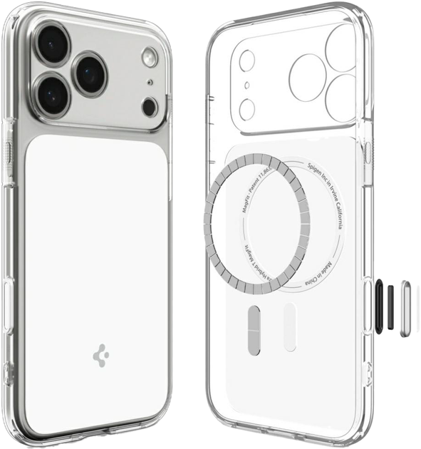 Панель Spigen Ultra Hybrid T Mag MagSafe для Apple iPhone 18 Pro Max / 17 Pro Max Transparent/White (8800337252583) - Фото 5 Панель Spigen Ultra Hybrid T Mag MagSafe для Apple iPhone 18 Pro Max / 17 Pro Max Transparent/White (8800337252583) - зображення 5