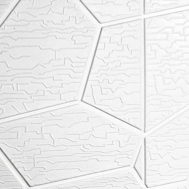 Самоклеящаяся стеновая 3D панель Белая Геометрия 70х70 см, 4 мм - изображение 2
