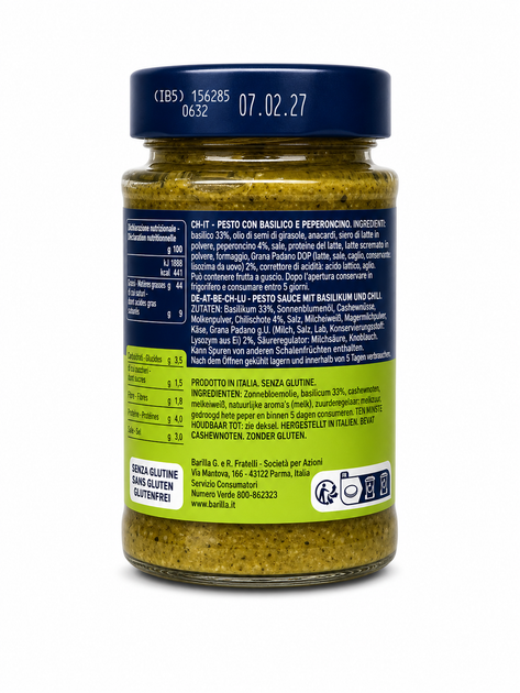 Соус Pesto Barilla Peperoncino с острым перце пепперони 190г - Фото 2 Соус Pesto Barilla Peperoncino с острым перце пепперони 190г - изображение 2