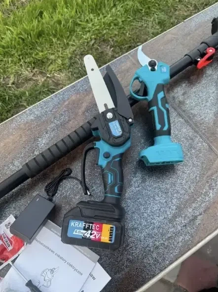 Секатор+пила+штанга 3 в 1 Krafftec Аккумуляторный садовый набор 42V 6Ah - изображение 7