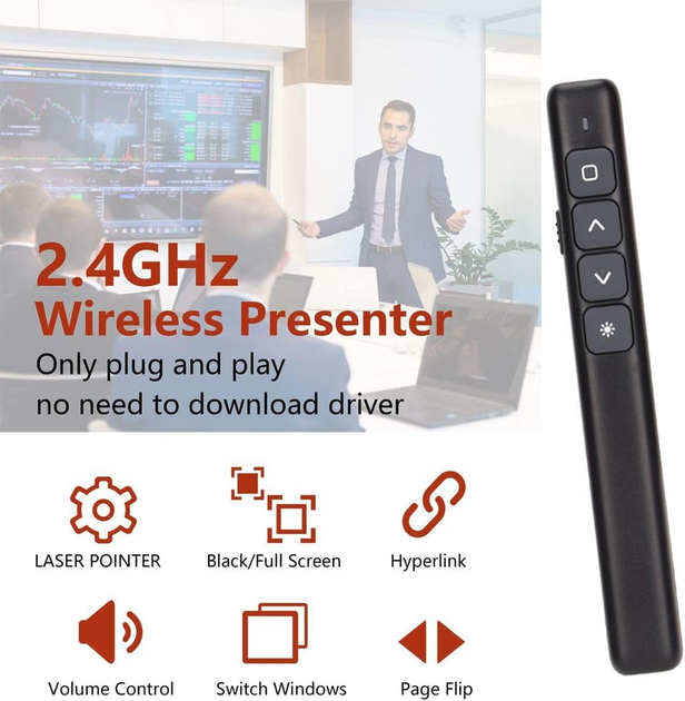 Бездротовий презентер з червоною лазерною указкою 2.4GHz - зображення 5