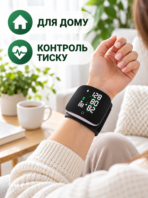 Автоматический тонометр на запястье с голосовым сопровождением, измерением давления и пульса, USB, черный (49676413) - изображение 8