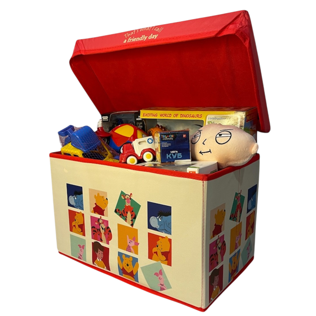 Складаний кошик-скринька для іграшок Вінні Пух (Winnie the Pooh) D-3521, 40х25х24 см, дитячий ящик-пуф із кришкою - зображення 2