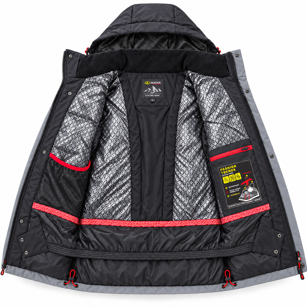 Термокуртка зимова Audsa чоловіча мембранна Omni-Heat,XL, Сірий - зображення 6