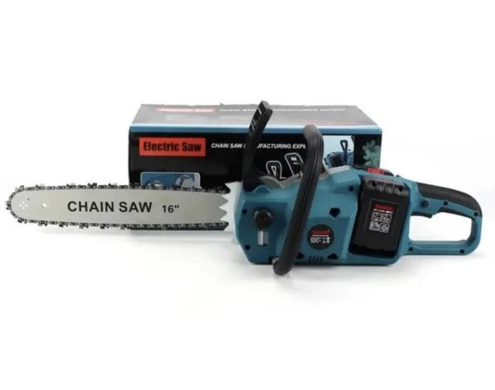 Акумуляторна ланцюгова пила Electric SAW 48 В 16 дюймів з 2 батареями 2 зарядними пристроями для дров гілок дерев саду будівництва - зображення 4