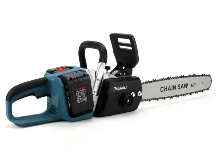 Акумуляторна ланцюгова пила Electric SAW 48 В 16 дюймів з 2 батареями 2 зарядними пристроями для дров гілок дерев саду будівництва - зображення 5