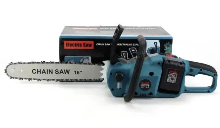Акумуляторна ланцюгова пила Electric SAW 48 В 16 дюймів з 2 батареями 2 зарядними пристроями для дров гілок дерев саду будівництва - зображення 6