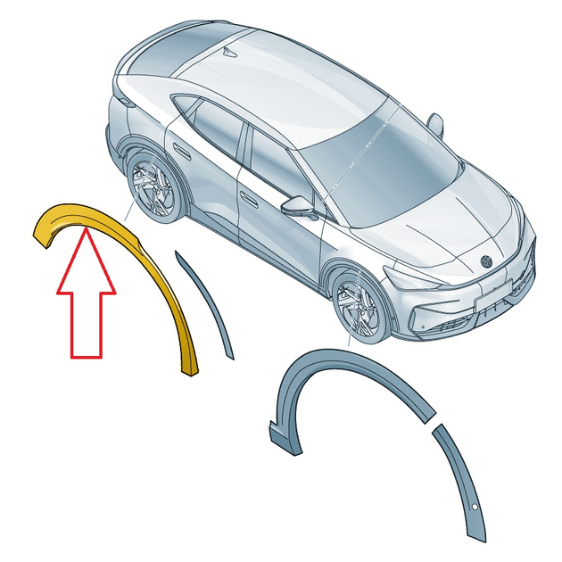 Розширювач колісної арки, накладка правого заднього крила VW iD.Unyx 06 ( EBW-VW-UNX-R/R ) - изображение 4