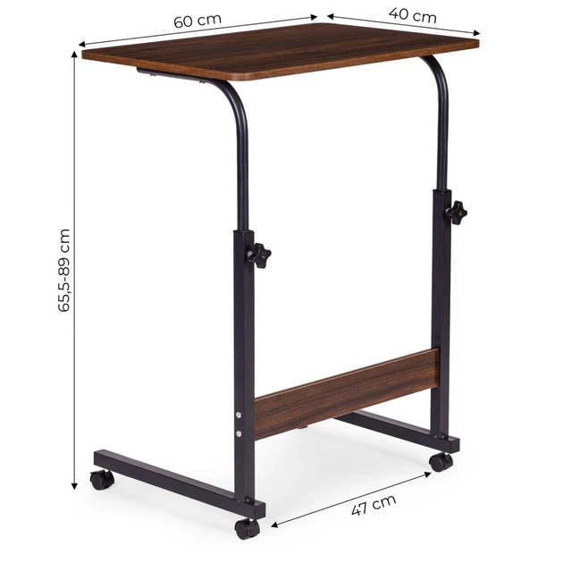 Мобильный столик для ноутбука ModernHome TH-LD-15 60×40 см с регулировкой высоты на колесах темный орех (TH-LD-15) - Фото 7 Мобильный столик для ноутбука ModernHome TH-LD-15 60×40 см с регулировкой высоты на колесах темный орех (TH-LD-15) - изображение 7