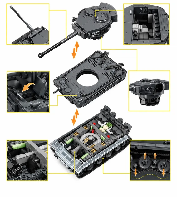 Конструктор танк Тигер TIGER TANK 12GO 97015 на 1622 деталі - зображення 5
