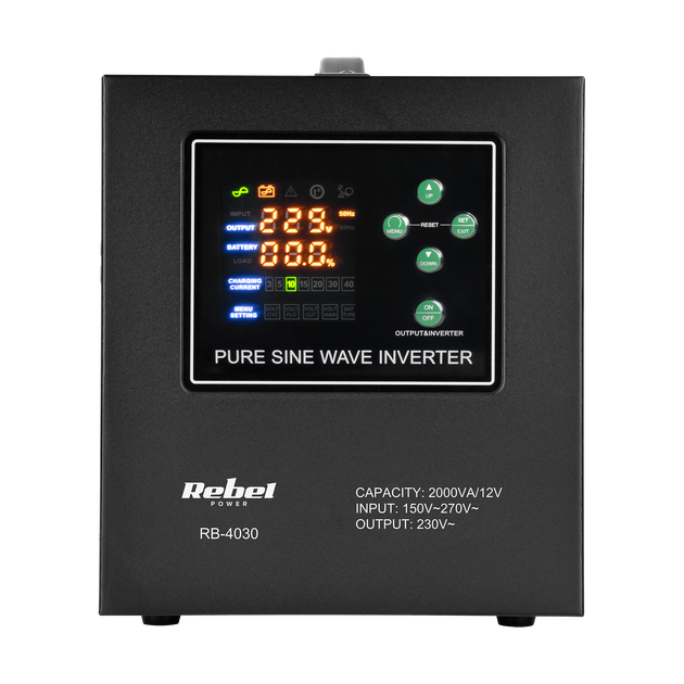 ДБЖ Rebel RB-4030 1200W 12V/230V з чистою синусоїдою - Фото 1 ДБЖ Rebel RB-4030 1200W 12V/230V з чистою синусоїдою - изображение 1