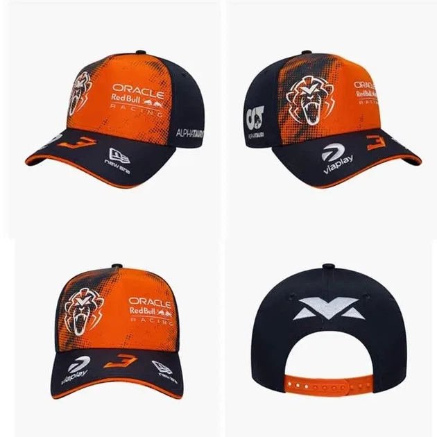 Кепка Синьо-жовтогаряча Ред Бул Red Bull Oracle racing 3 Max Verstappen orange lion driver cap 2026 Formula 1 - изображение 2