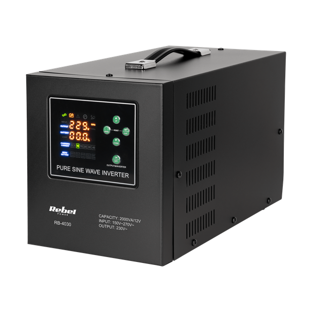 ДБЖ Rebel RB-4030 1200W 12V/230V з чистою синусоїдою - Фото 2 ДБЖ Rebel RB-4030 1200W 12V/230V з чистою синусоїдою - изображение 2