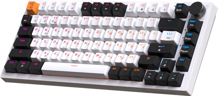 Клавиатура GamePro механическая Hot-Swap Red Switch RGB USB с украинской раскладкой белая (MK160W) - изображение 2