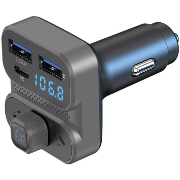 FM-модулятор Proove Luxor SE QC3.0 + PD 36W Bluetooth 5.3 Type-C USB Hands Free, сірий - зображення 3