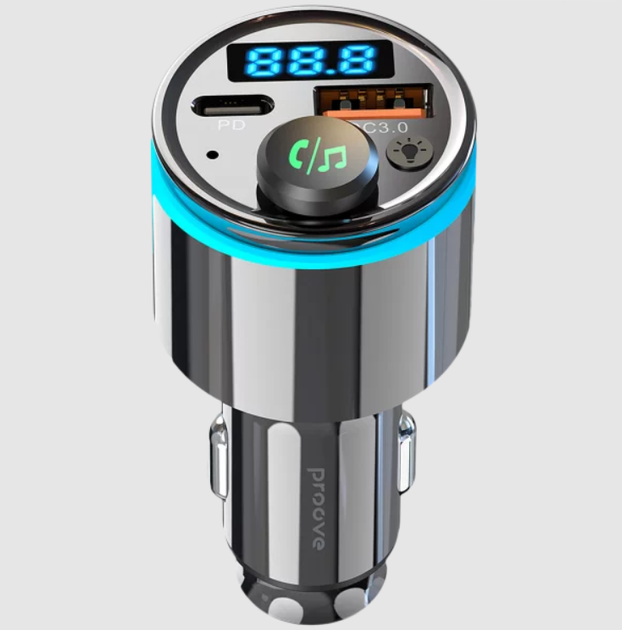 FM-модулятор Proove Nexus QC3.0 + PD 30W Bluetooth 5.3 Type-C USB TF Hands Free, чорний - зображення 4