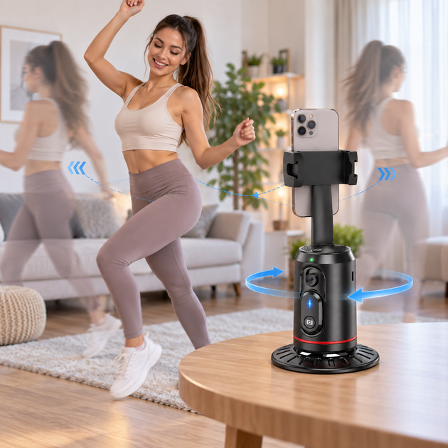 Монопод с камерой 360° без подсветки / Смарт-Штатив с трекером движения / Штатив для телефона - изображение 2