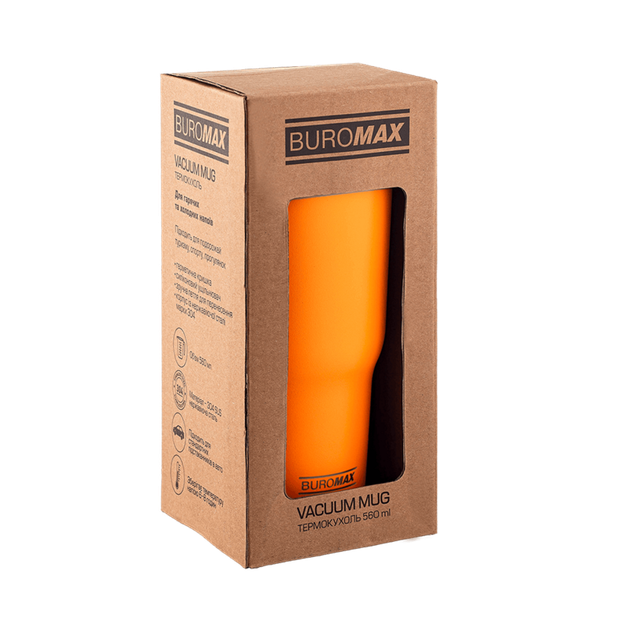 Термокружка Buromax Neon, 560 мл, оранжевый (BM.00106-11) - Фото 4 Термокружка Buromax Neon, 560 мл, оранжевый (BM.00106-11) - изображение 4