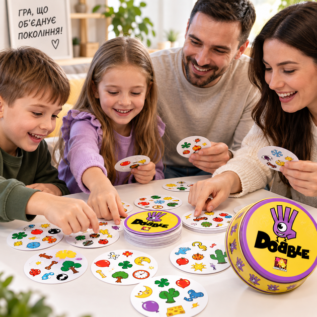 Настольная игра Dobble Сутббл для детей и взрослых внимание скорости и реакции - изображение 3