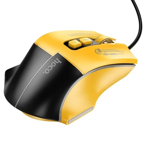 Миша Hoco GM31 "Overlord", Black/Yellow, USB, оптична, 1200-3600 dpi, LED підсвічування, 7 кнопок, 1.5 м - Фото 3 Миша Hoco GM31 "Overlord", Black/Yellow, USB, оптична, 1200-3600 dpi, LED підсвічування, 7 кнопок, 1.5 м - изображение 3