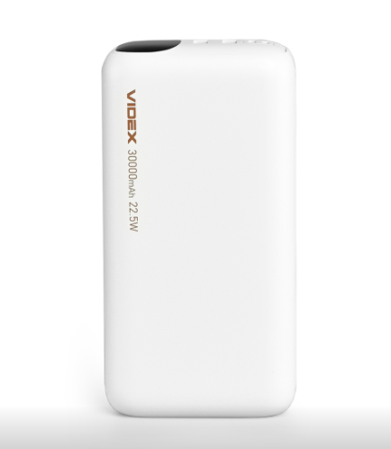 Павербанк VIDEX VPB-297 22.5W 30000mAh, белый,VPB-297-W - Фото 3 Павербанк VIDEX VPB-297 22.5W 30000mAh, белый,VPB-297-W - изображение 3