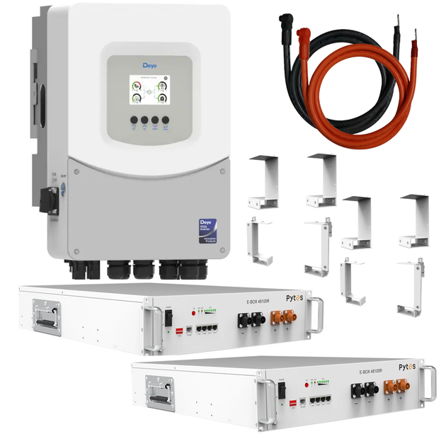 Комплект автономного енергопостачання Deye 6 кВт SUN-6K-SG06LP1-EU-BM2 + Pytes E-BOX-48100R TE+ 2 шт 5.12 кВт·год - зображення 2