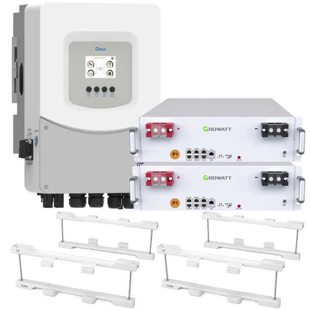 Комплект автономного енергопостачання Deye 6 кВт SUN-6K-SG06LP1-EU-BM2 + Growatt HOPE 5.0L-B1 2 шт 5.12 кВт·год - Фото 2 Комплект автономного енергопостачання Deye 6 кВт SUN-6K-SG06LP1-EU-BM2 + Growatt HOPE 5.0L-B1 2 шт 5.12 кВт·год - зображення 2