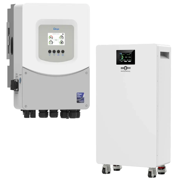 Комплект автономного енергопостачання Deye 6 кВт SUN-6K-SG06LP1-EU-BM2 + Biom Professional BALFP-512314-V2 16 кВт·год - зображення 2